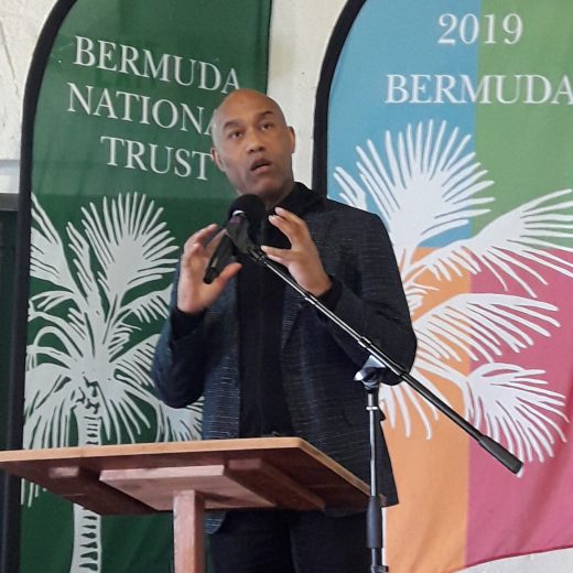 Gus Casely-Hayford addressing INTO Bermuda 2019