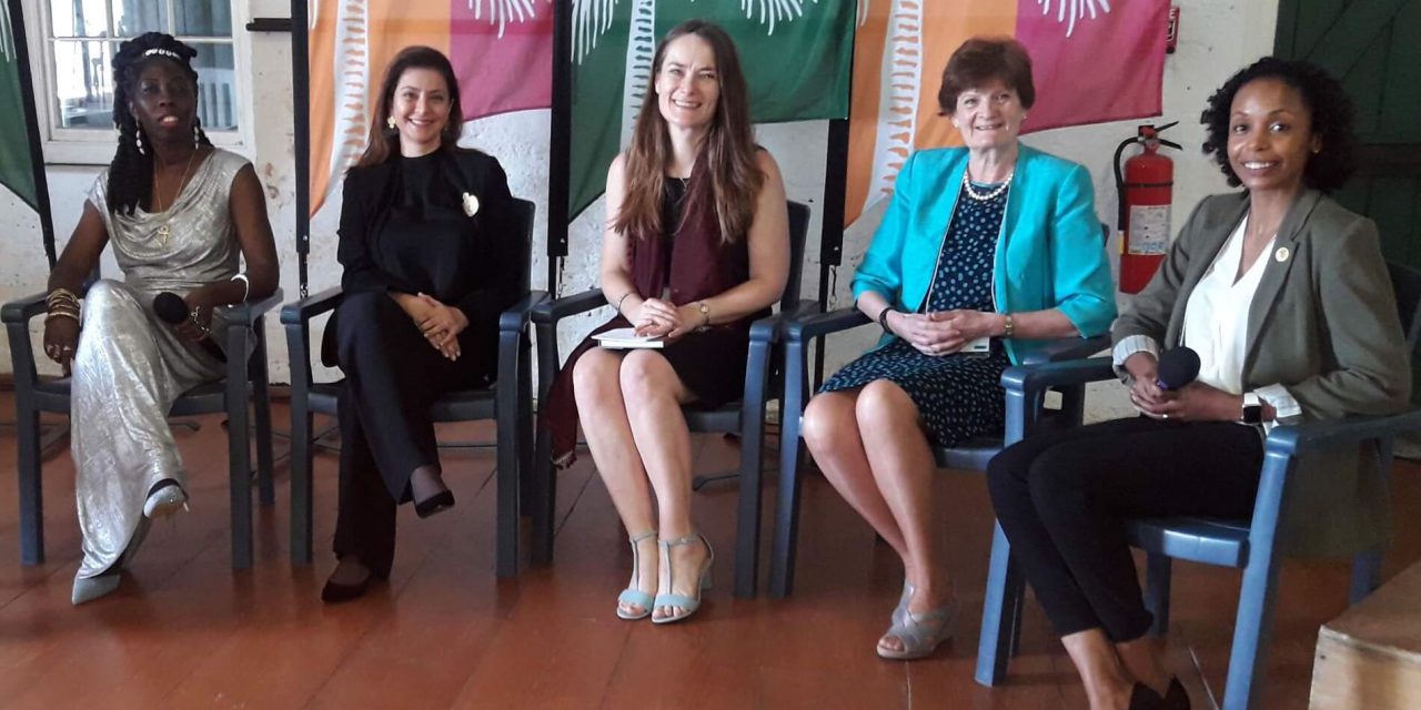 INTO Bermuda 2019 Panel with Queen Quet, Princess Dana, Catherine Leonard, Fiona Reynolds and Alana Anderson