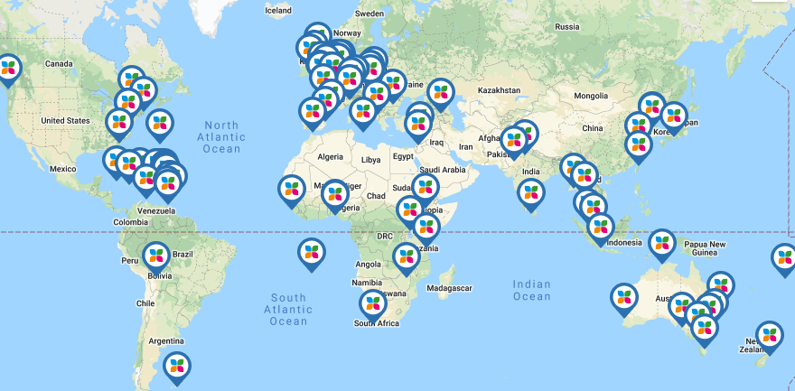 International heritage trusts map