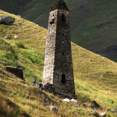 Missile damaged Tsiskarauli heritage tower - one of INTO's projects