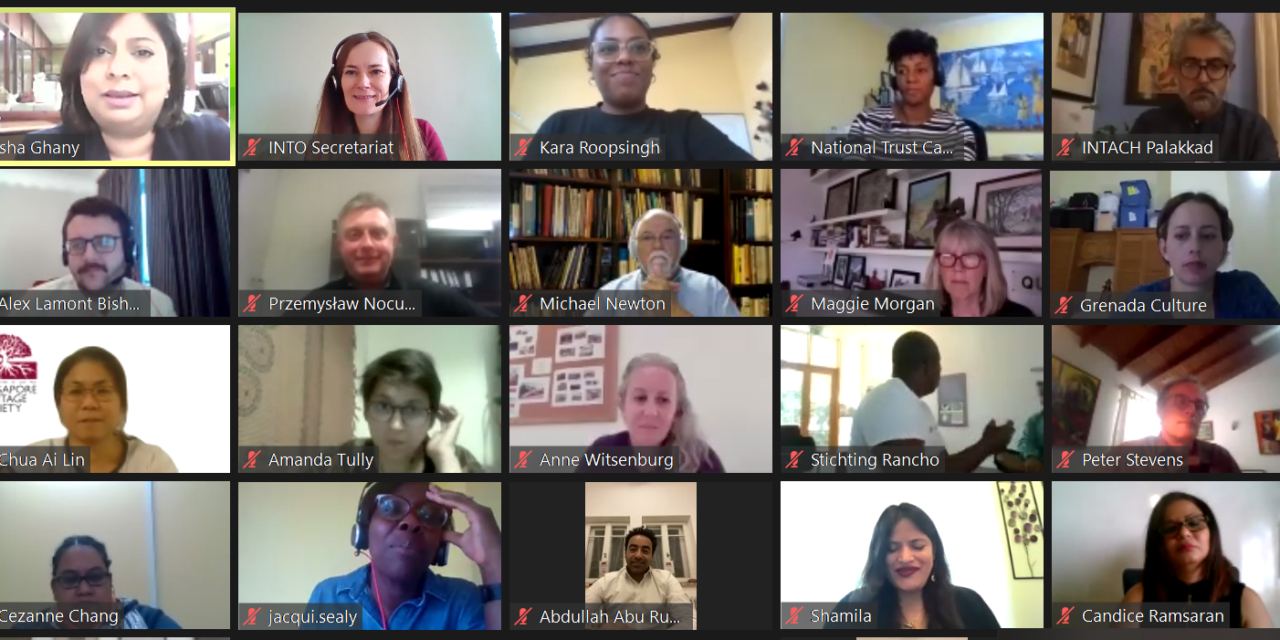 A screen shot of a webinar with INTO members with a connection to the Altantic slave trade