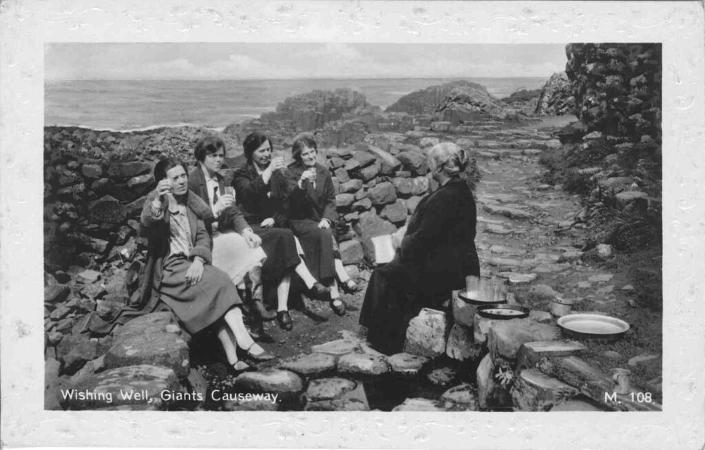 Community at Giants Causeway - archive postcard