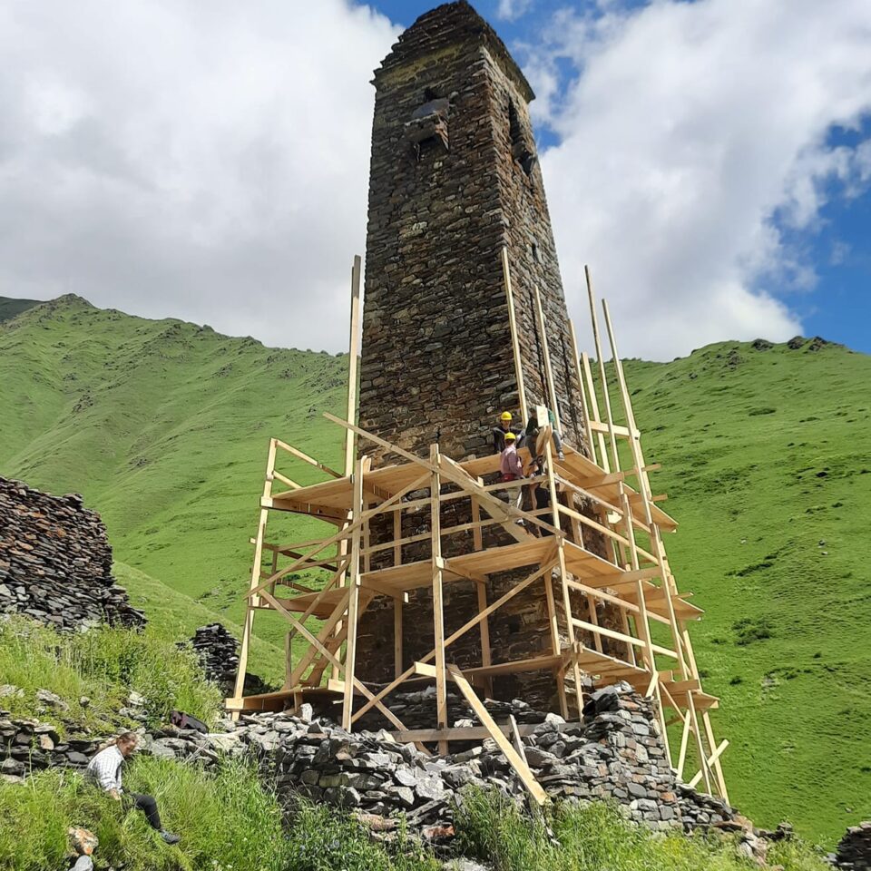 The tower under restoration peacebuilding project