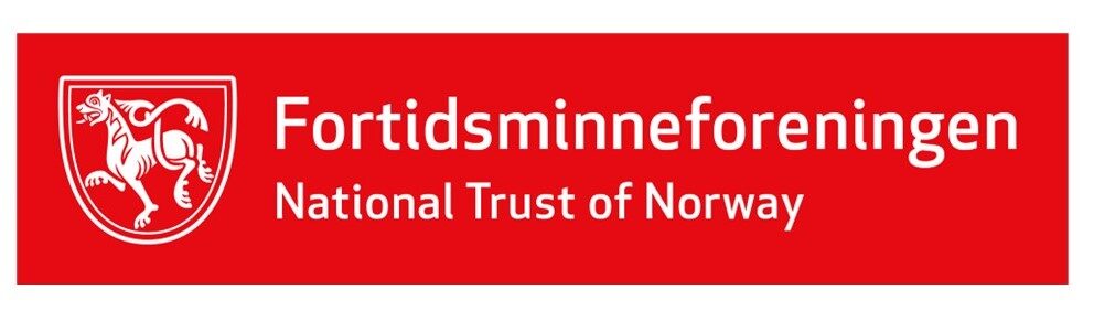 logo of National Trust of Norway red with white text