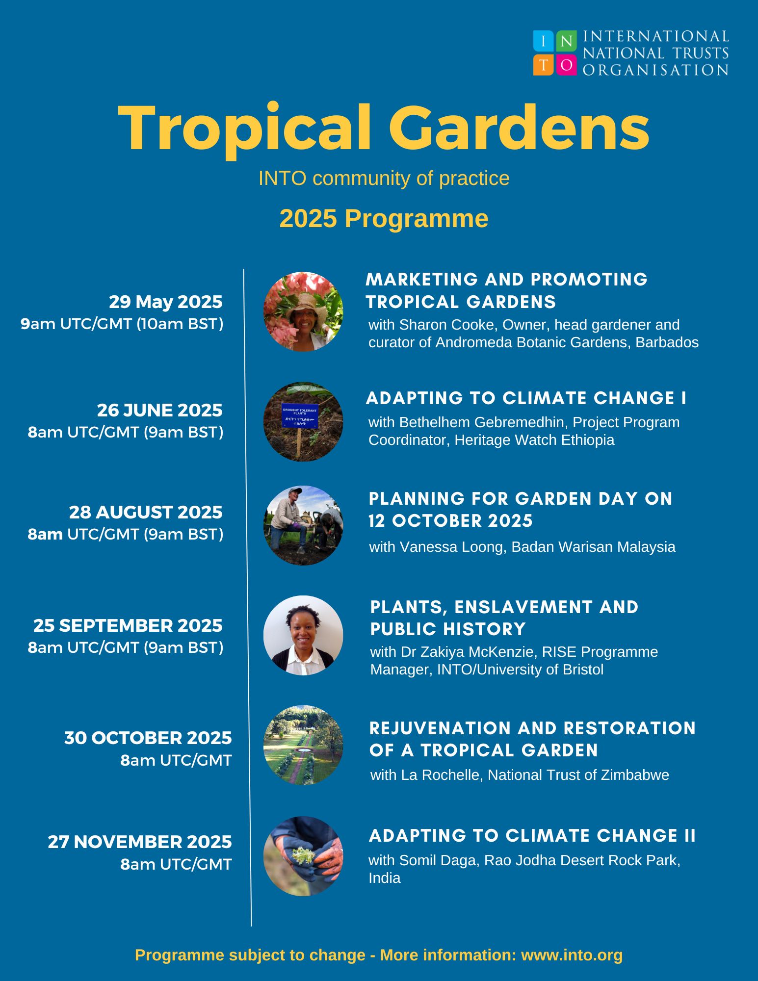Programme for the Tropical Gardens CoP 2025