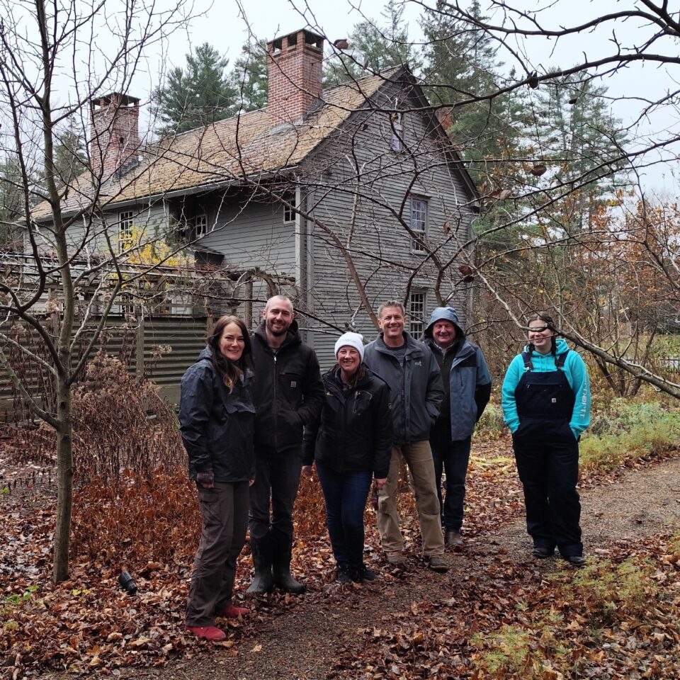 CL with Trustees team outside Mission House, Stockbridge
