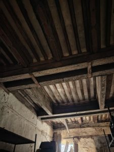 interior of Swaniani Villa in the Comoros with traditional timber beam ceilings