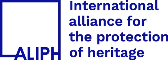 logo for ALIPH with dark blue text on a white background