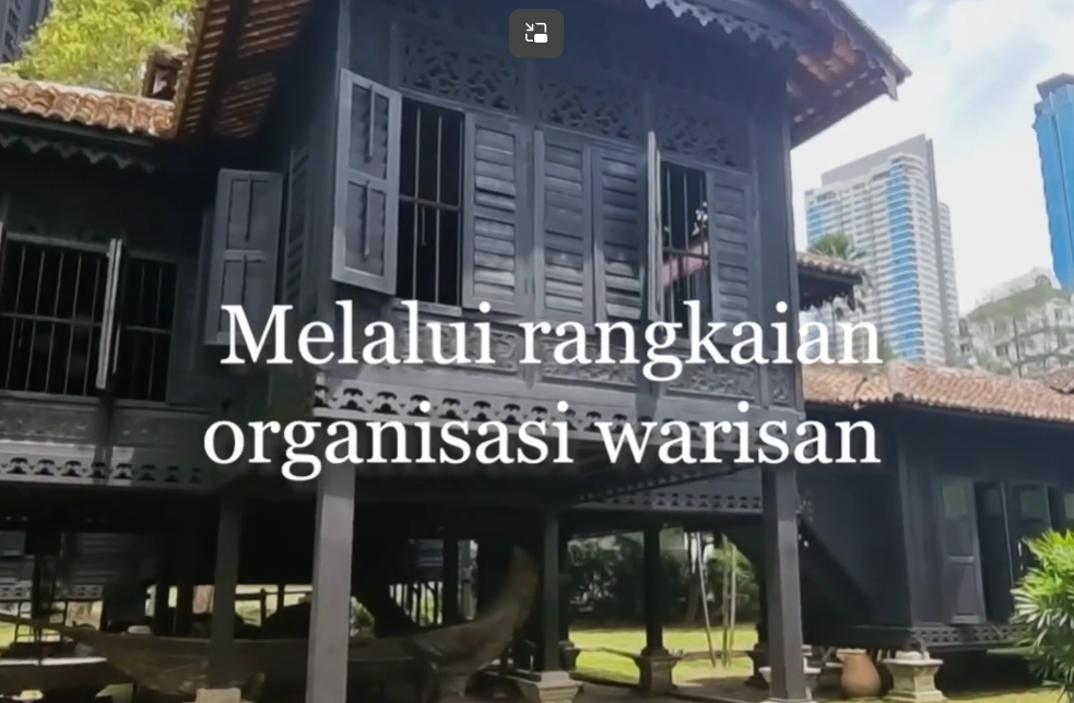 an image of a traditional Malaysian house overlaid with white text in Malay languages